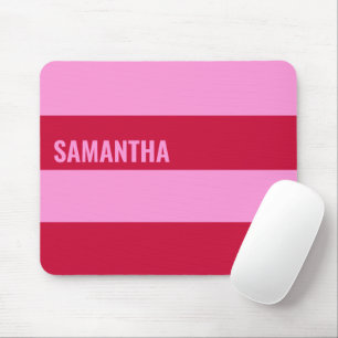  Pink and Red Stripes Pattern Personalised  Mouse Pad