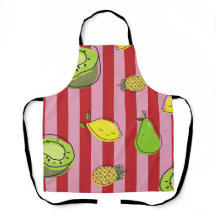 Pink and red stripes with fruit pattern