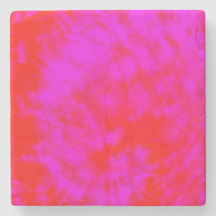 Pink And Red Tie Dyed, Stone Coaster