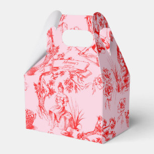 Pink and Red Toile de Jouy Sweet 16 Favour Box