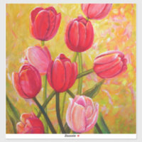 Pink and Red Tulips Painting