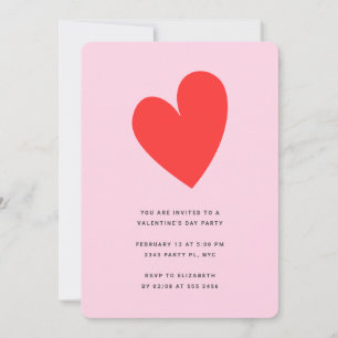 Pink and Red Valentine's Day Heart Invitation