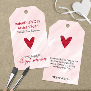 Pink and Red  💖 Valentine's Day Soap Gift Tags