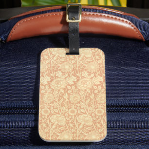 Pink and Rose by William Morris, Vintage Flowers Luggage Tag