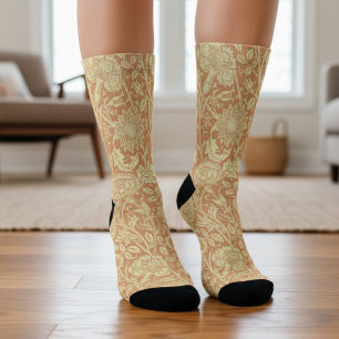 Pink and Rose by William Morris, Vintage Flowers Socks