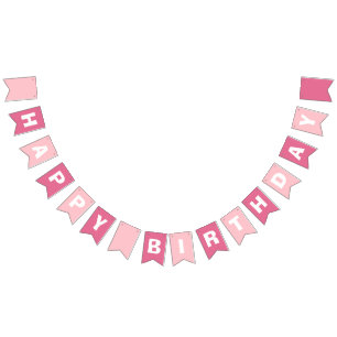 Pink and Rose Girl's Happy Birthday Bunting