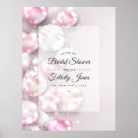 Pink and Rose Gold Balloons Bridal Shower Welcome