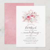 Pink and Rose Gold Floral Bat Mitzvah