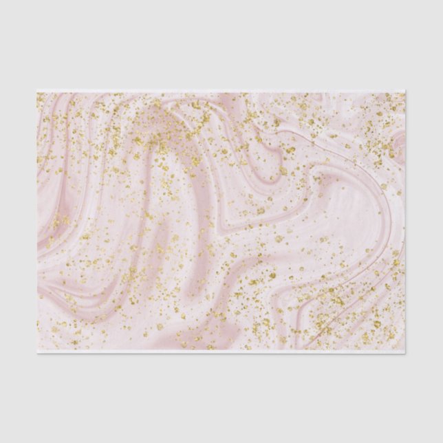 Pink and Rose Gold Marble Tissue Paper (Front)