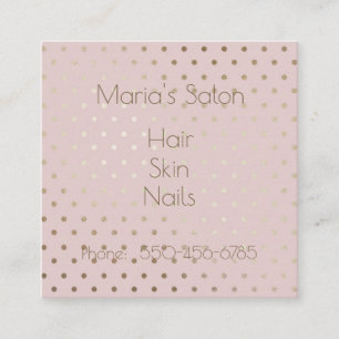 Pink and Rose Gold Square Business Card