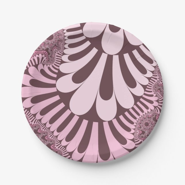 Pink and Rose Loop Paper Plate (Front)