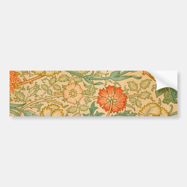 Pink and Rose Pattern (by William Morris) Bumper Sticker (Front)