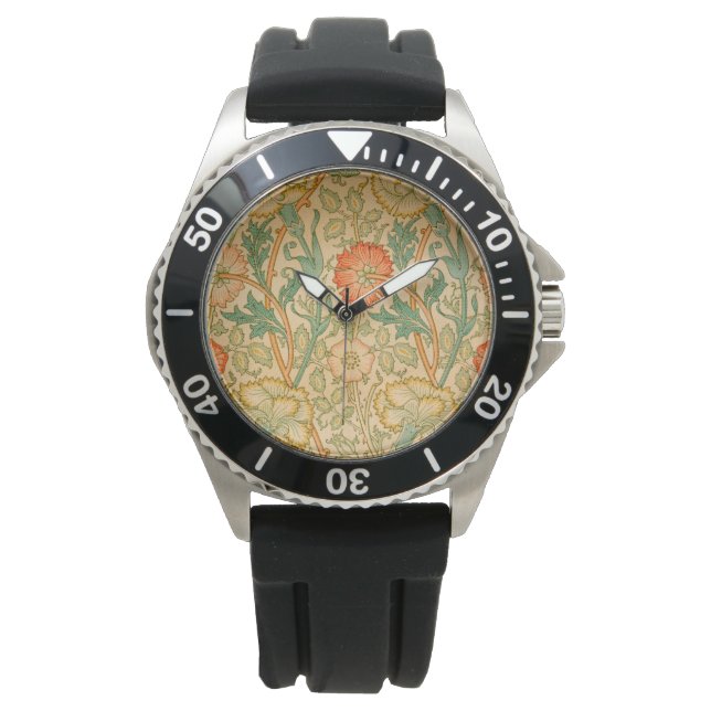 Pink and Rose Pattern (by William Morris) Watch (Front)