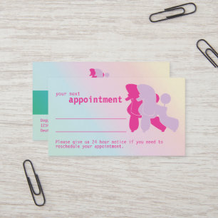 Pink and Rose Poodle Appointment Reminder Busines Business Card