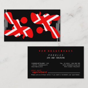 Pink and Rose Poodle Couple Business Card