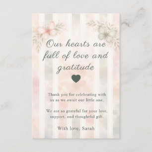 Pink and Sage Butterfly Baby Thank You Card