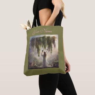 Pink and Sage Ethereal Herb drying cottagecore Tote Bag