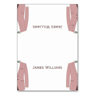 Pink And Sage Gay Wedding Place Setting Cards