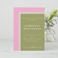 Pink and Sage Geometric Custom Graduation Party