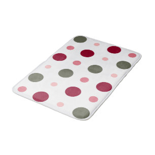 pink and sage green dots bath mat