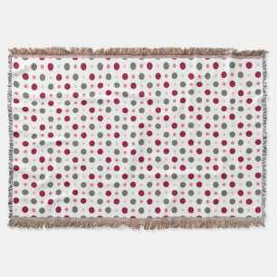 pink and sage green dots throw blanket