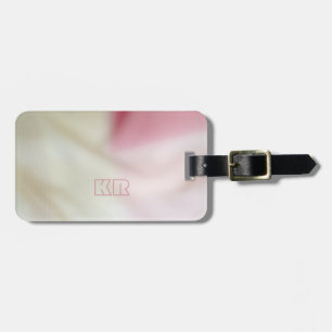 Pink and satin fabric-look with your initials luggage tag