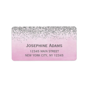 Pink and Silver Address Labels