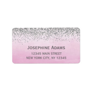 Pink and Silver Address Labels