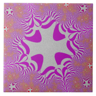 Pink and Silver Cross Tile