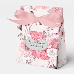 Pink and Silver Floral Favour Box