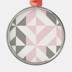Pink and Silver Geometric ZigZag Metal Tree Decoration