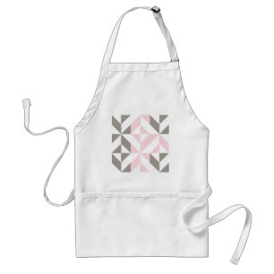 Pink and Silver Geometric ZigZag Standard Apron