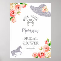 Pink and Silver Kentucky Derby Welcome sign