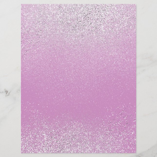 Pink and Silver Shimmer Dust Scrapbook Paper (Front)