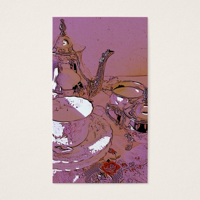 Pink and silver tea set (Front)