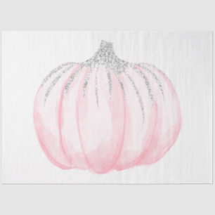 Pink and Silver Watercolor Pumpkin Series Design 3 Tissue Paper