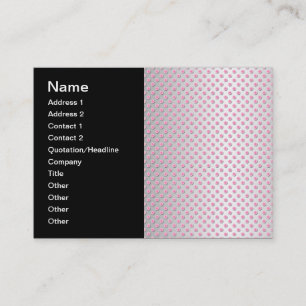 Pink and Silvery White Polka Dots Pattern Business Card