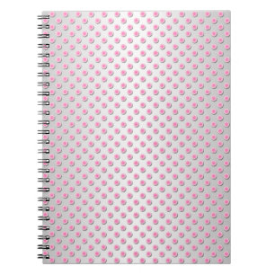 Pink and Silvery White Polka Dots Pattern Notebook