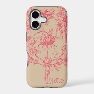 Pink and Tan Toile