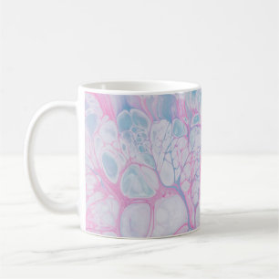 PINK AND TEAL ABSTRACT PAINTING COFFEE MUG