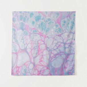 PINK AND TEAL ABSTRACT PAINTING TAPESTRY