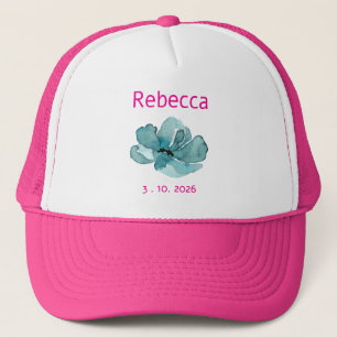 Pink and Teal Botanical Gift Party Favor Trucker Hat