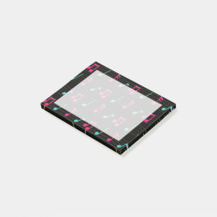 Pink and Teal Colourful Musical Notes