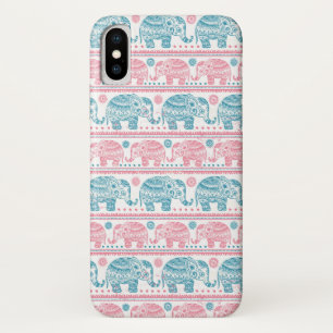Pink And Teal Ethnic Elephant Pattern Case-Mate iPhone Case