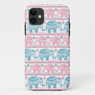 Pink And Teal Ethnic Elephant Pattern Case-Mate iPhone Case