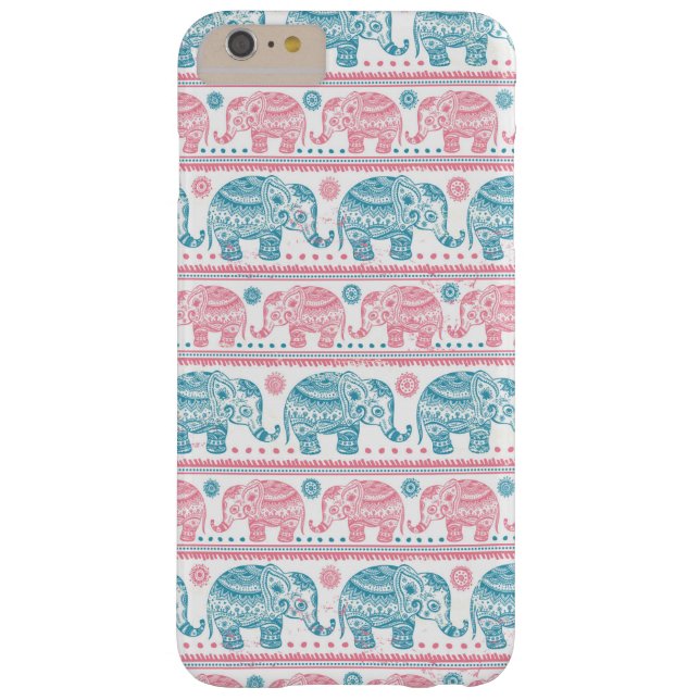 Pink And Teal Ethnic Elephant Pattern Case-Mate iPhone Case (Back)