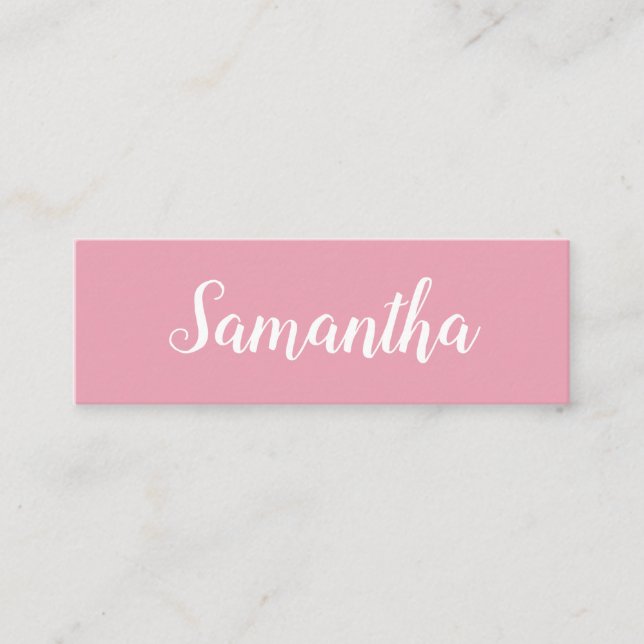 Pink And Teal Minimalist Design Mini Business Card (Front)