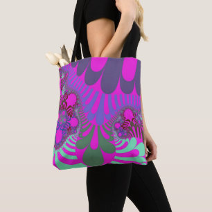 Pink and Teal Mod Tote Bag