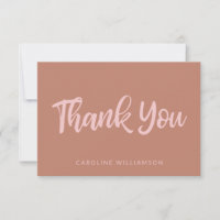 Pink and Terracotta Trendy Script Lettering Custom