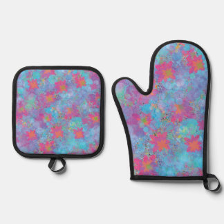 Pink and Turquoise Dream Oven Mitt & Pot Holder Set